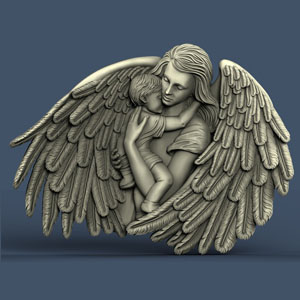 3д резьба макет для памятника stl frame with angels file STL for Artcam and Aspire jdpaint free vector art 3d model download for CNC