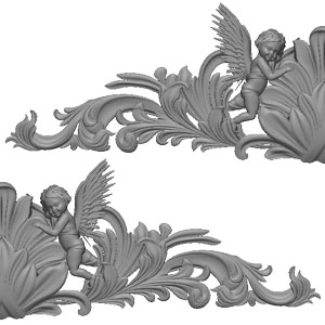 3д резьба макет для памятника stl frame with angels file STL for Artcam and Aspire jdpaint free vector art 3d model download for CNC