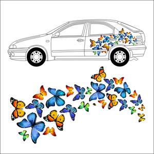 Виниловые наклейки для авто девушки. Вариант