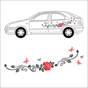 Виниловые наклейки для авто девушки. Вариант