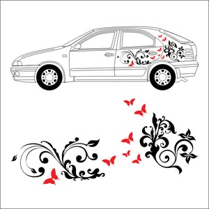 Виниловые наклейки для авто девушки. Вариант
