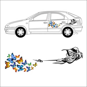 Виниловые наклейки для авто девушки. Вариант