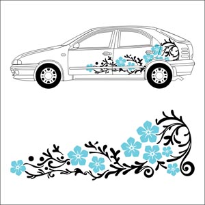 Виниловые наклейки для авто девушки. Вариант