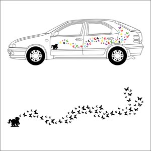 Виниловые наклейки для авто девушки. Вариант