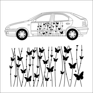 Виниловые наклейки для авто девушки. Вариант