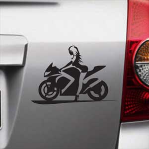 Стикер Девушка на байке Наклейка на авто Брест