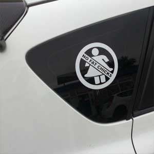 Стикер Толстух не вожу Наклейка на авто Брест