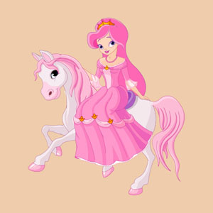 Наклейка в детскую Брест Стикер Принцесса на белом коне