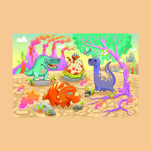 Наклейка в детскую Брест Стикер Постер Динозавры