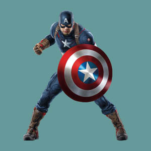 Наклейка в детскую Брест Стикер Капитан Америка