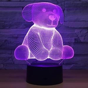 Ночник Светильник с 3D эффектом Иллюзия Собачка Полигональный 3d-led lamp plexiglas dog plan layout lasercut router for cnc в формате dxf cdr ai pdf картина пластик оргстекло 
          акриловое стекло лазерная резка оригинал макет чертеж схема шаблон эскиз из фанеры из дерева из оргстекла 3дночник подарок ручная работа купить скачать рисунки в одну линию сверхтонкий абрис картинки