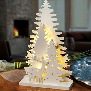 Новый год, новогодняя композиция из фанеры, из дерева, макет для резки, светильник
