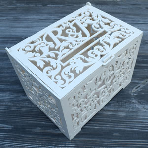 1166_cut Шкатулка коробка для денег для конвертов из дерева, из фанеры, макет ширмы на свадьбу, белая ширма, ажурная, резная, макет векторный, готовый к резке