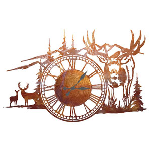 1273_cut часы из дерева, из фанеры, часы охотнику, часы для охотника