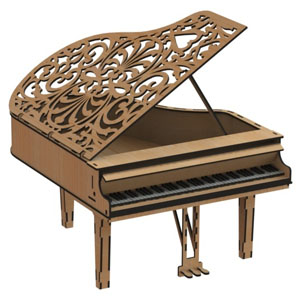 Пианино, фортепианно из фанеры, из дерева, купить, скачать, векторный макет, лазерная резка, фрезерная резка