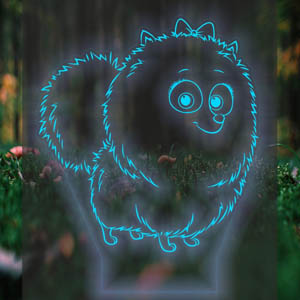 3d led lamp dog illusion neon lasercut cdr vector векторный макет для светильник мишка ночник с 3д эффектом сердце оргстекло гравировка фреза неоновая подсветка