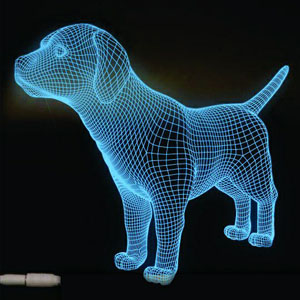 3d led lamp dog illusion neon lasercut cdr vector векторный макет для светильник мишка ночник с 3д эффектом сердце оргстекло гравировка фреза неоновая подсветка
