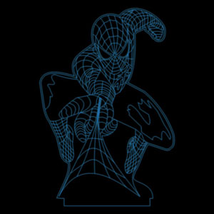 3d led lamp spiderman illusion neon lasercut cdr vector векторный макет для светильник спайдермэн ночник с 3д эффектом сердце оргстекло гравировка фреза неоновая подсветка