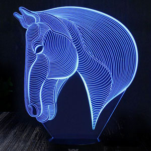 3d led lamp illusion neon horse lasercut cdr vector векторный макет для светильник лошадь голова конь ночник с 3д эффектом сердце оргстекло гравировка фреза неоновая подсветка