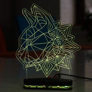 3d led lamp illusion neon cat head polygonal lasercut cdr vector векторный макет для светильник голова кота ночник с 3д эффектом сердце оргстекло гравировка фреза неоновая подсветка