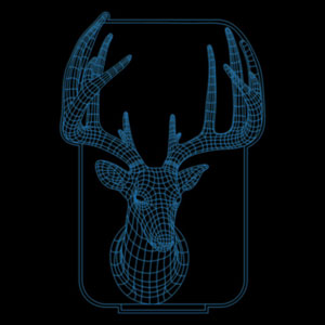 3d led lamp illusion neon deer head polygonal lasercut cdr vector векторный макет для светильник голова оленя ночник с 3д эффектом сердце оргстекло гравировка фреза неоновая подсветка