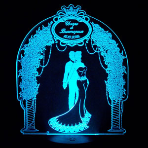 3d led lamp illusion neon wedding day lasercut cdr vector векторный макет для светильник день свадьбы ночник с 3д эффектом сердце оргстекло гравировка фреза неоновая подсветка