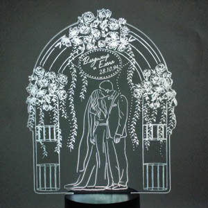 3d led lamp illusion neon wedding day lasercut cdr vector векторный макет для светильник день свадьбы ночник с 3д эффектом сердце оргстекло гравировка фреза неоновая подсветка
