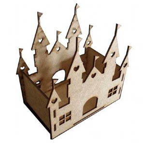 lasercut plywood castle box cdr vector векторный макет модель замок коробка органайзер фанера wood фреза