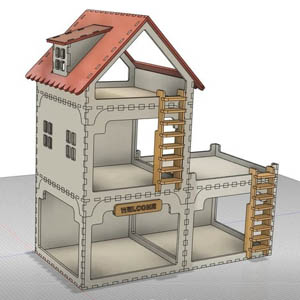 lasercut plywood dollhouse cdr vector векторный макет домик кукольный для игры фанера wood фреза