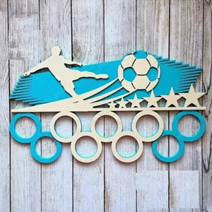 lasercut plywood medal futball cdr vector векторный макет медальница футбол фанера wood фреза