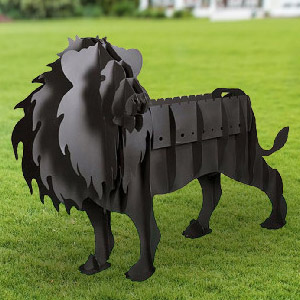 bbq lasercut lion Мангал лев из металла, макет векторный для резки