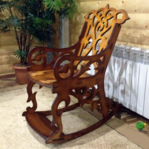 Кресло-качалка из фанеры ажур, макет векторный для резки