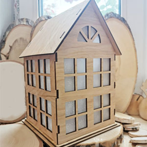 cnc cut wood playwood lattice screen modul перфорация дерево фанера замок Домик для кукол упаковка коробка сувенир из фанеры ажур, макет векторный для резки