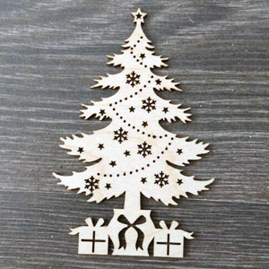 cnc cut wood playwood елка elka tree snow new year из дерева сувенир из фанеры ажур, макет векторный для резки