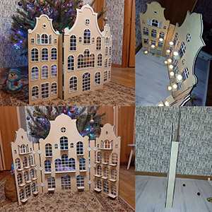 cnc cut wood playwood home tree toys мини домики игрушки на елку из дерева сувенир из фанеры , макет векторный для резки