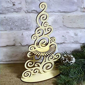 cnc cut wood playwood салфетница елка из дерева сувенир из фанеры , макет векторный для резки