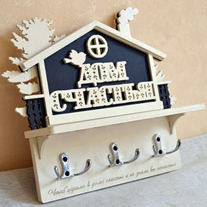 cnc cut wood playwood Ключница из фанеры , макет векторный для резки