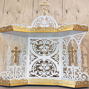 plywood plan lasercut for cnc iconostasis лазерная резка макет чертеж Иконостас угловая полка для икон, полка для книг из фанеры из дерева