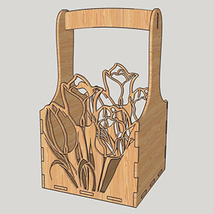 plywood plan lasercut for cnc calendar basket for flower корзина корзинка для цветов сердце лазерная резка макет чертеж из фанеры из дерева