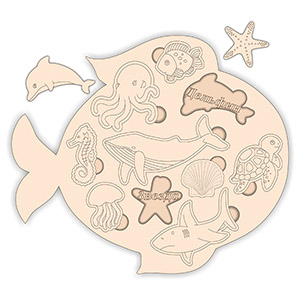 plywood plan lasercut for cnc wood puzzle sea animals game set деревянный пазл из дерева Головоломка пазл Игровой набор Морские обитатели лазерная резка макет чертеж из фанеры из дерева