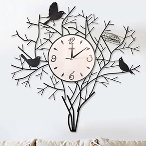 plywood plan clock tree birds lasercut for cnc Часы Дерево и Птицы лазерная резка макет чертеж из фанеры из дерева