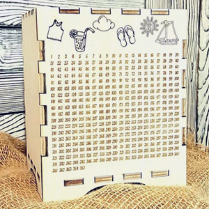 plywood plan money bank lasercut for cnc Копилка 365 дней лазерная резка макет чертеж из фанеры из дерева