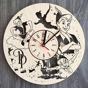 plywood plan lasercut for cnc clock Piter Pan часы Питер Пен лазерная резка макет чертеж из фанеры из дерева