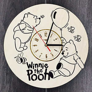 plywood plan lasercut for cnc clock Winnie Pooh часы Винни Пух лазерная резка макет чертеж из фанеры из дерева