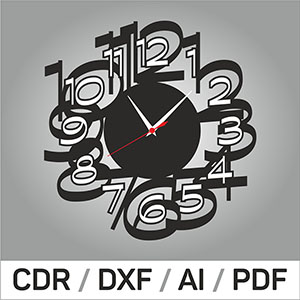 plywood plan layout clock gymnastick on wall wood lasercut router for cnc dxf cdr ai pdf school clock Часы Цифры сувенир подарок на день день рождения пенопласт пластик металл из металла лазерная резка оригинал макет чертеж схема шаблон эскиз из фанеры из дерева из оргстекла