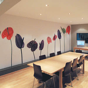 Стикеры на стену. Большие цветы на стебле