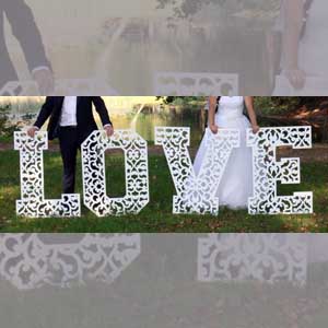 Ажурное слово LOVE свадебный декор Брест