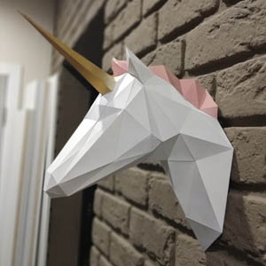 Полигональные 3д модели pdo pdf Голова Единорога papercraft models free buy pdo pdf, развертки лекала, модели из бумаги, Макеты / шаблоны / дизайн для резки разное