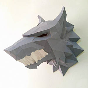 Полигональные 3д модели pdo pdf Голова Волка papercraft models free buy pdo pdf, развертки лекала, модели из бумаги, Макеты / шаблоны / дизайн для резки разное