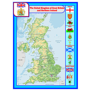 Стенд 164. Карта Великобритании Англии для школы информационный стенд для информации для карманов на стену большого размера оригинал макет